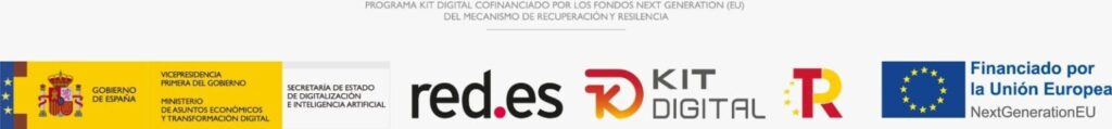 Programa Kit Digital financiado por los fondos Next Generation de la Unión Europea. Gobierno de España, Red.es y Plan de Recuperación, Transformación y Resiliencia.